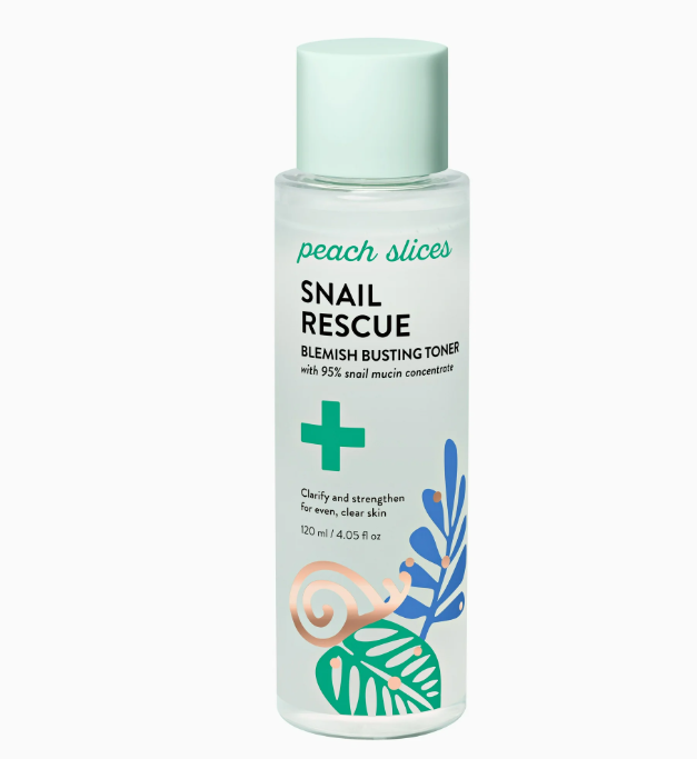 Peach Slices Snail Rescue Blemish Busting Facial Toner with Snail Mucin, 4.05 fl oz