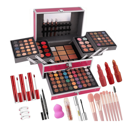 MISS ROSE 132 Colors Makeup Kit for Teenage Girls,Professional Makeup Kit All in One,Makeup Set for Women,Include Eyeshadow/Lipstick/Concealer/Lip Gloss/Eyeliner/Mascara