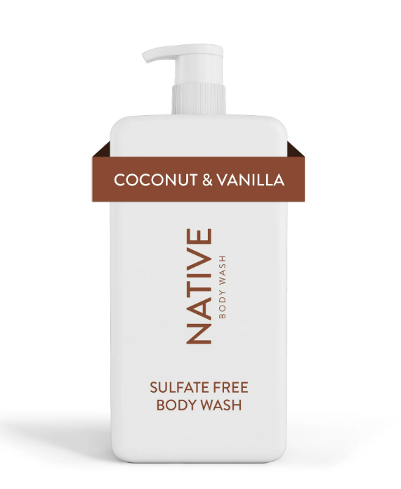 Native Body Wash, Sulfate Free for Women and Men, Coconut & Vanilla, 36 oz