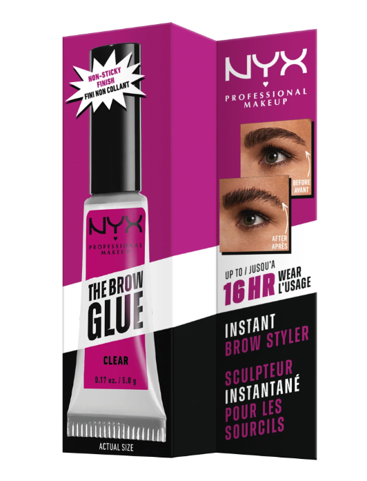 NYX Professional Makeup Brow Glue, Extreme Hold Eyebrow Gel, Clear