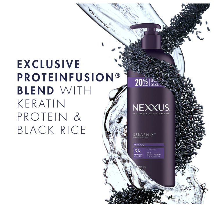 Nexxus Keraphix Daily Shampoo with Keratin Protein and Black Rice, 16.5 fl oz