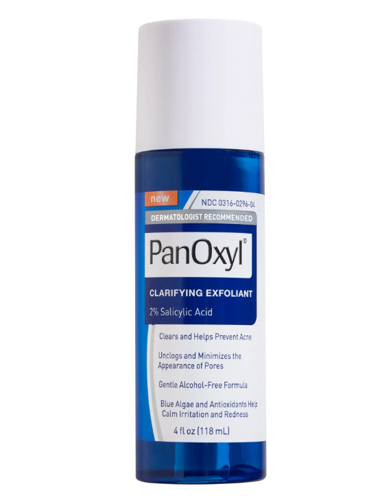 PanOxyl Clarifying Exfoliant, BHA Liquid Exfoliant for Acne Prone Skin, 4 fl oz