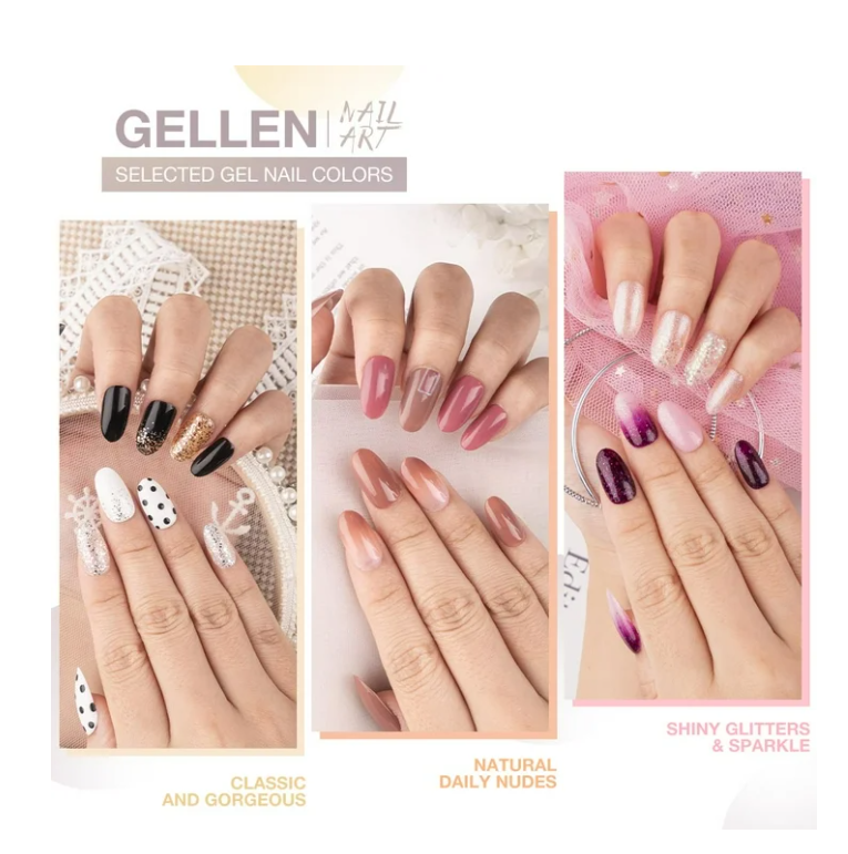 Gellen Gel Nail Polish Kit, 16 Colors Gel Polish Set with Top & Base Coat, Classic Elegance Gel Polish Nails